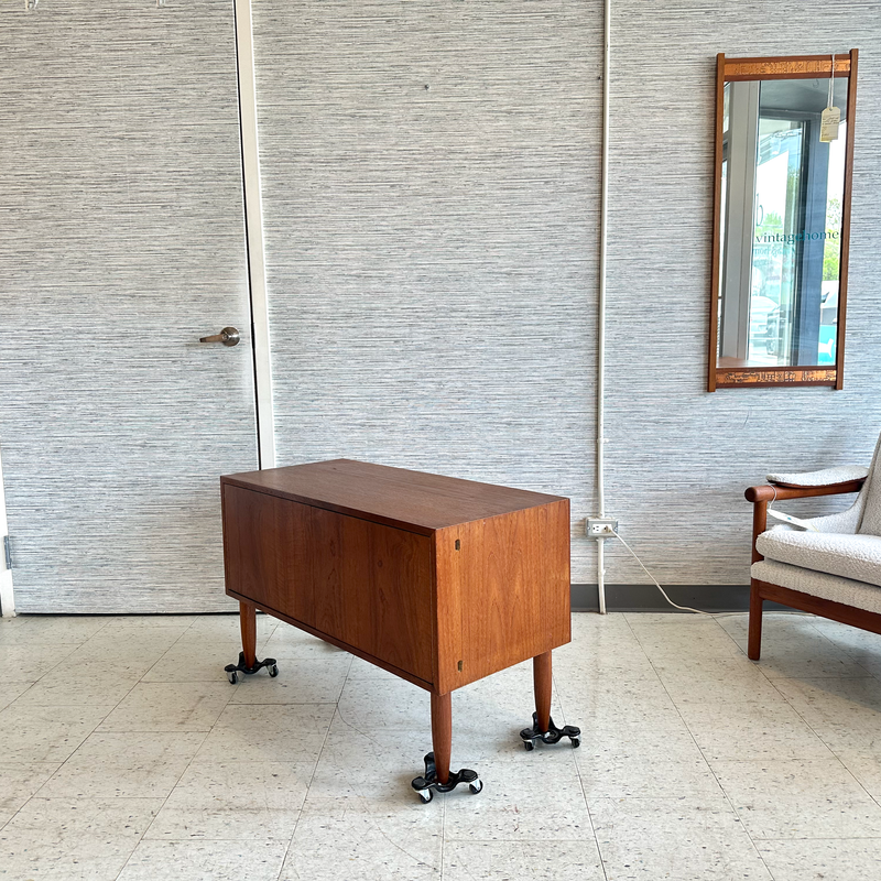 Compact Teak Media Unit On Solid Teak Legs