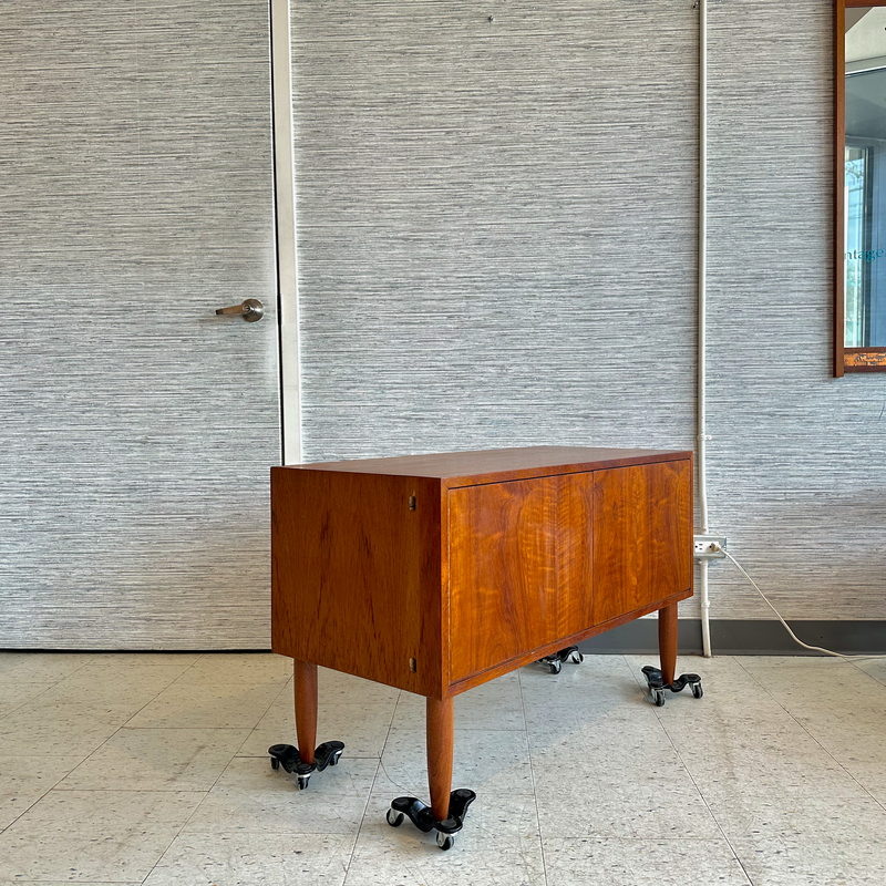Compact Teak Media Unit On Solid Teak Legs