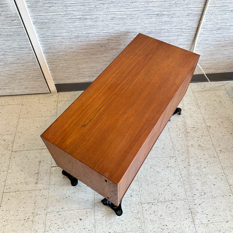 Compact Teak Media Unit On Solid Teak Legs