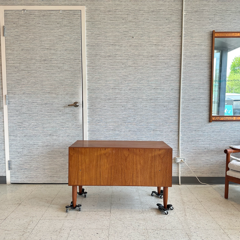 Compact Teak Media Unit On Solid Teak Legs