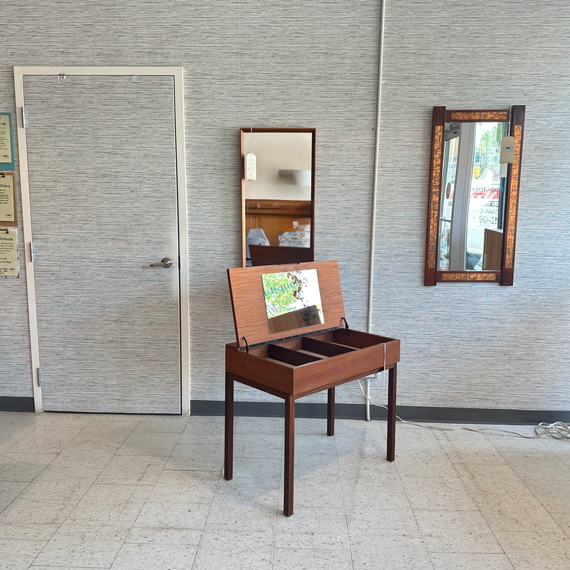 Compact Mid-Century Modern Teak Entry Table Or Vanity By REFF