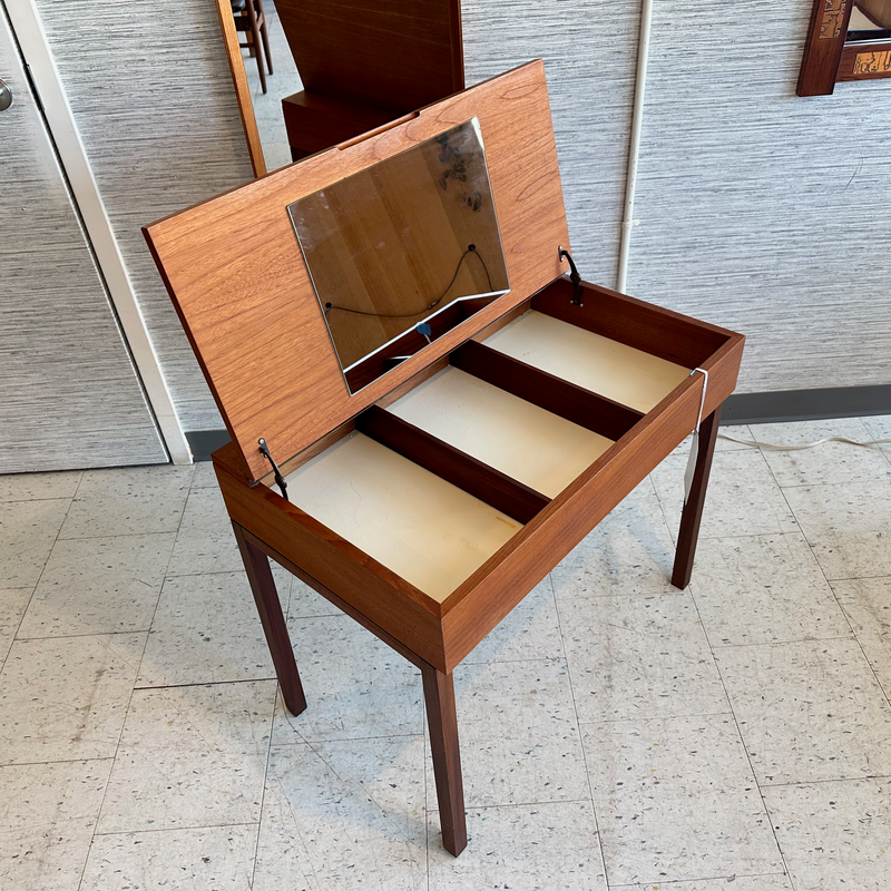 Compact Mid-Century Modern Teak Entry Table Or Vanity By REFF