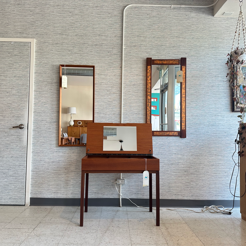 Compact Mid-Century Modern Teak Entry Table Or Vanity By REFF