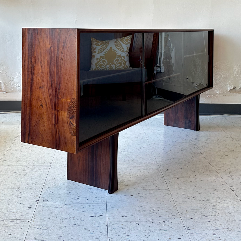 Danish Mid-Century Rosewood Media Cabinet By HP Hansen