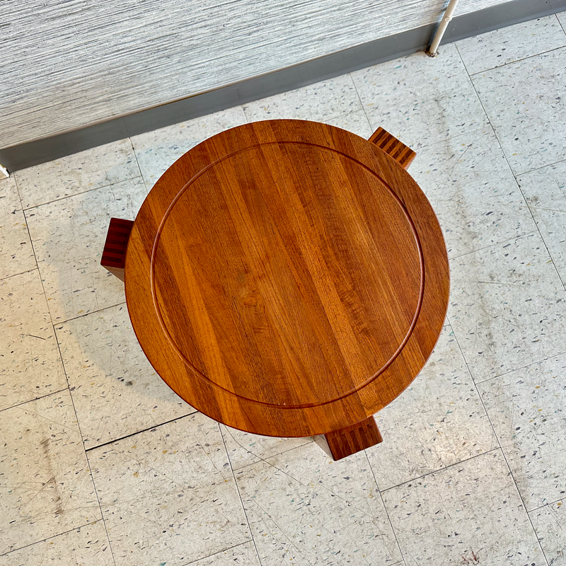Danish Mid-Century Round Teak Coffee Table By Hans Andersen For Artex