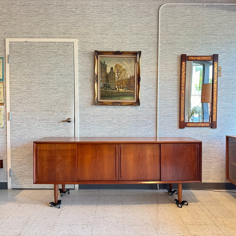 Danish Mid-Century Teak Bow Front Sideboard by HP Hansen