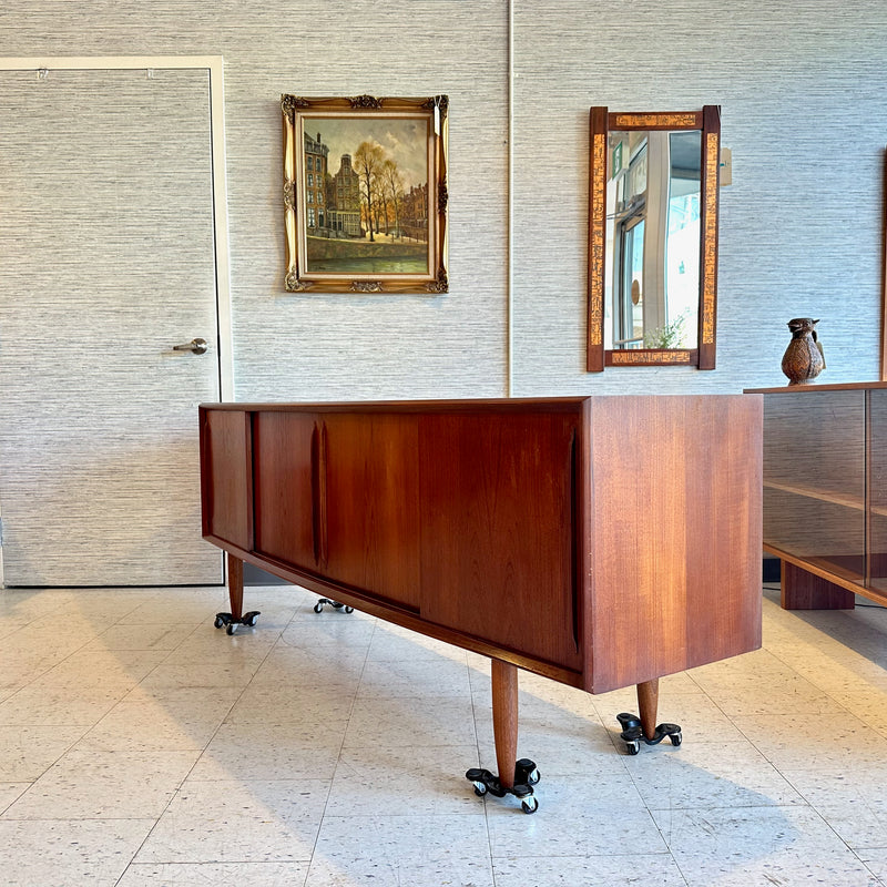 Danish Mid-Century Teak Bow Front Sideboard by HP Hansen