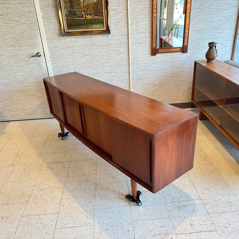 Danish Mid-Century Teak Bow Front Sideboard by HP Hansen