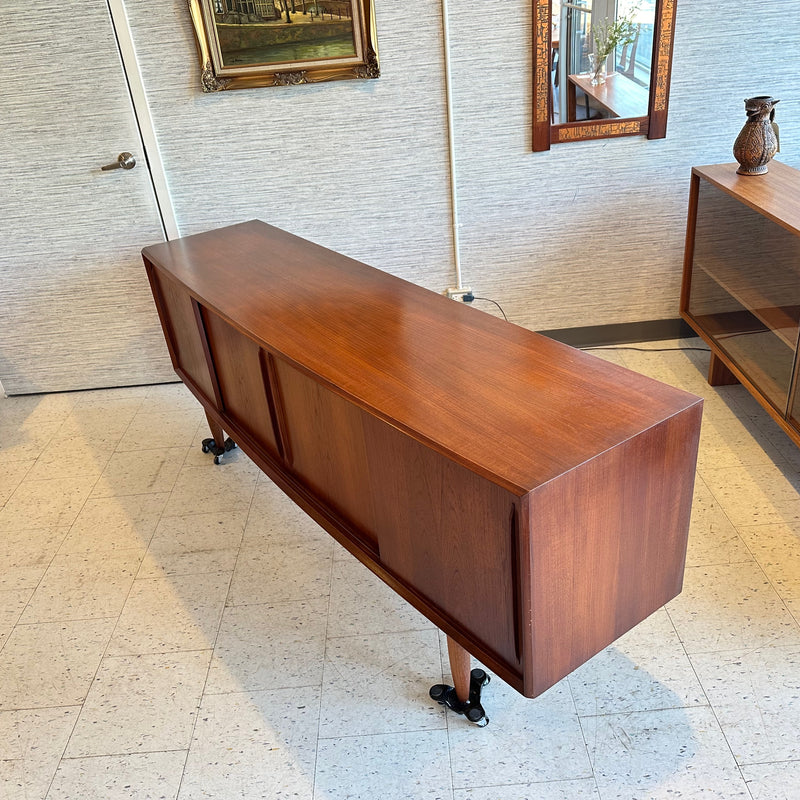 Danish Mid-Century Teak Bow Front Sideboard by HP Hansen