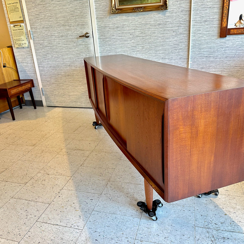 Danish Mid-Century Teak Bow Front Sideboard by HP Hansen