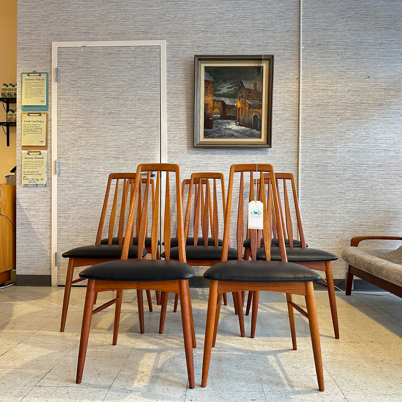 Danish Modern Dining Chairs By Niels Koefoed In Teak Model Eva