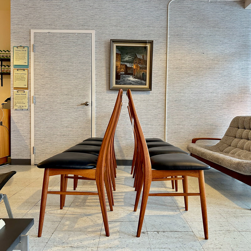 Danish Modern Dining Chairs By Niels Koefoed In Teak Model Eva