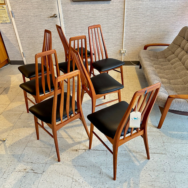 Danish Modern Dining Chairs By Niels Koefoed In Teak Model Eva