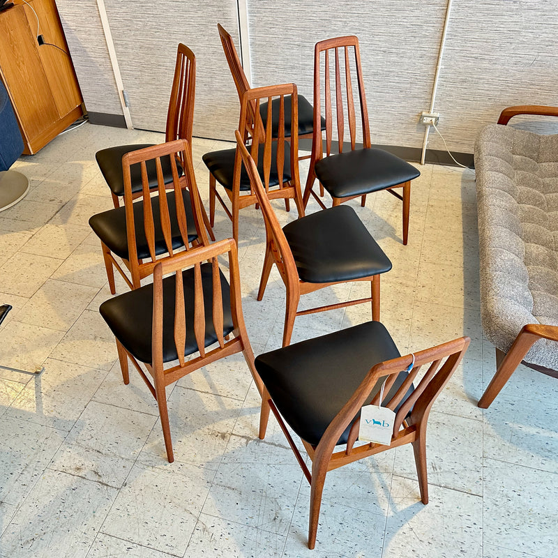 Danish Modern Dining Chairs By Niels Koefoed In Teak Model Eva