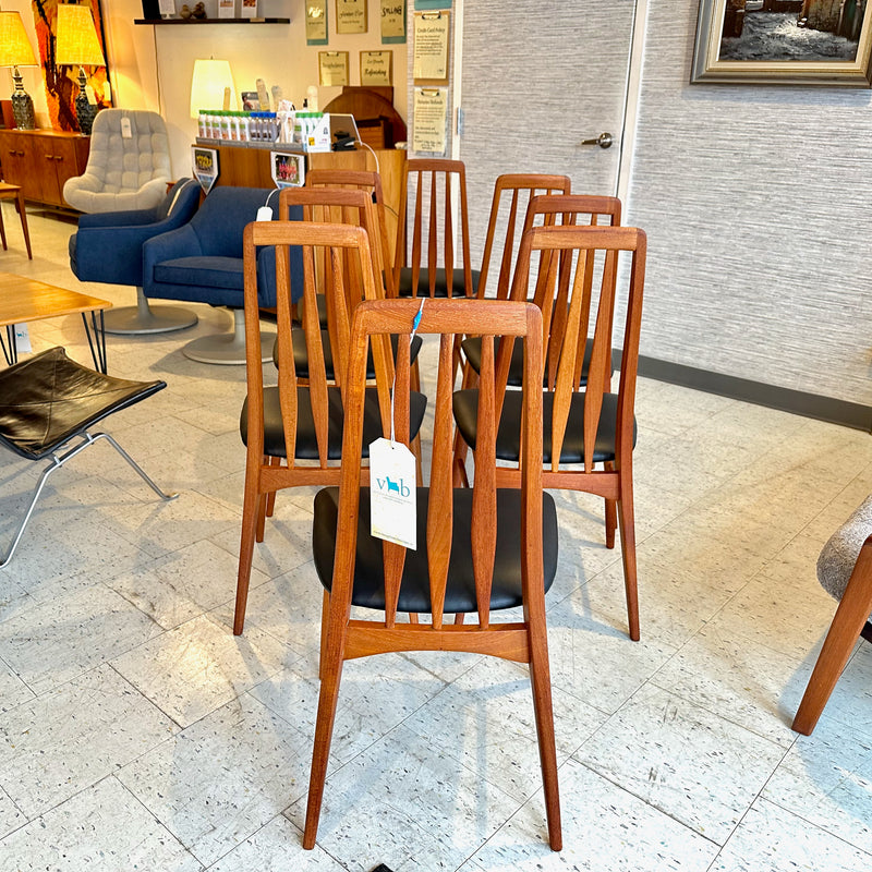 Danish Modern Dining Chairs By Niels Koefoed In Teak Model Eva