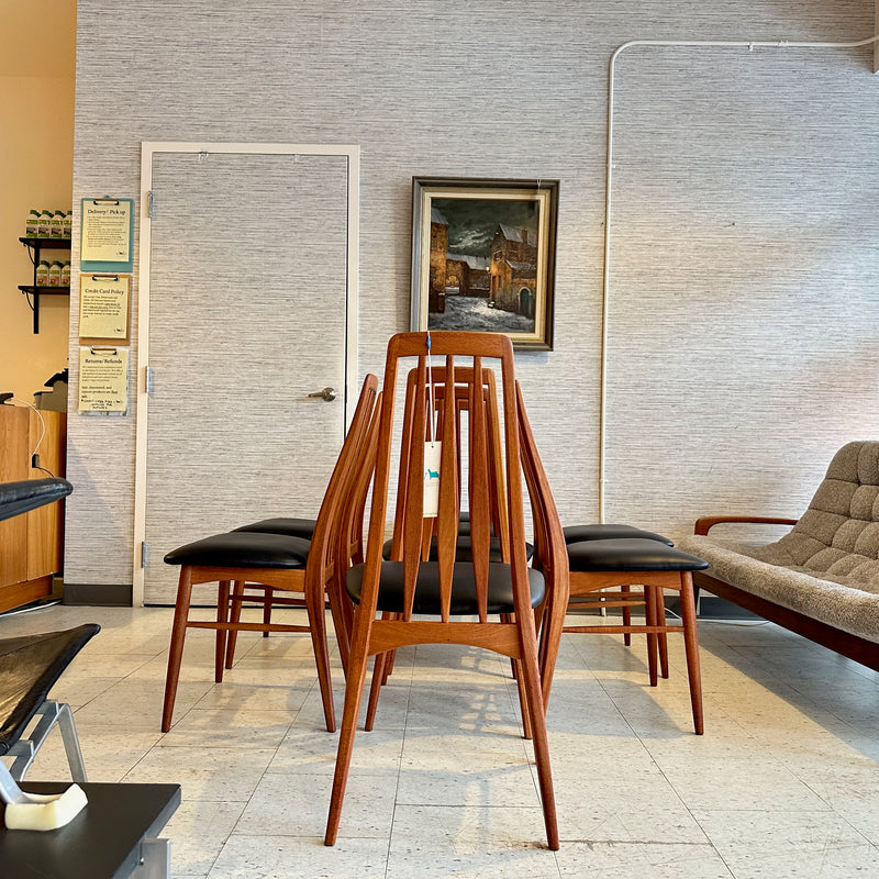 Danish Modern Dining Chairs By Niels Koefoed In Teak Model Eva