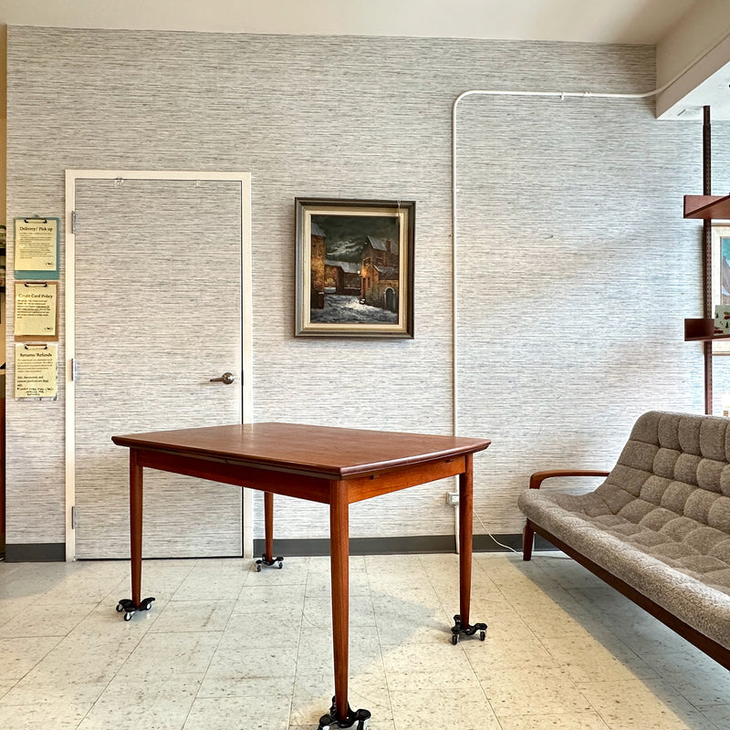 Danish Modern Extending Dining Table In Teak