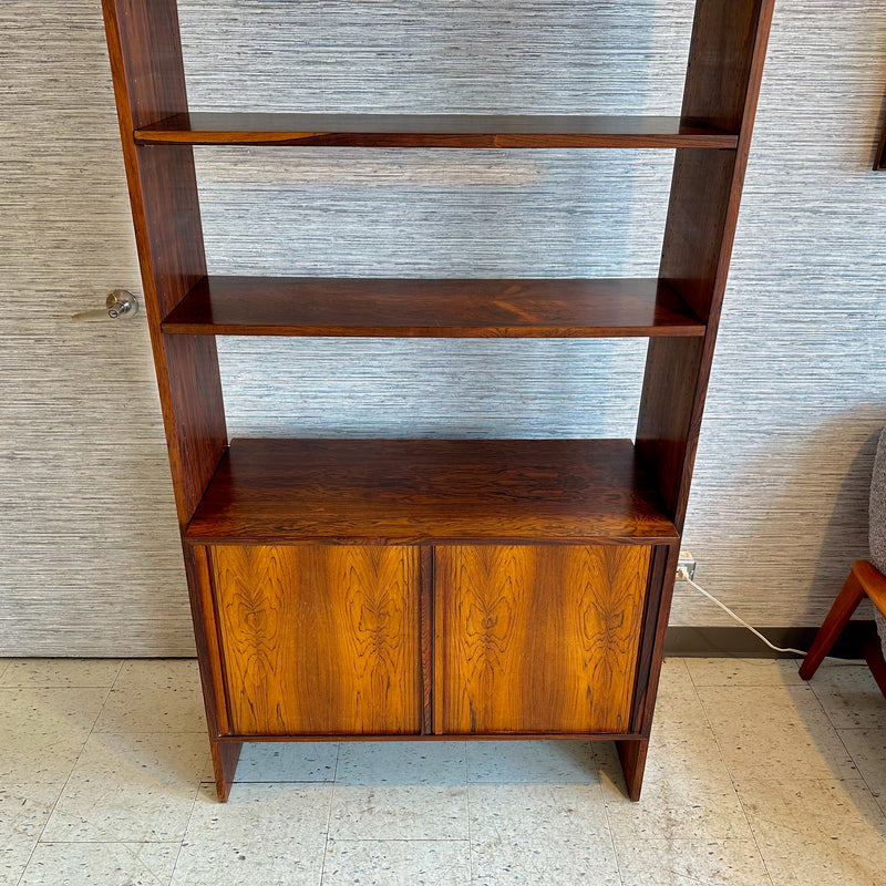 Danish Modern Freestanding Rosewood Wall Unit By HG Furniture With Tambour Doors