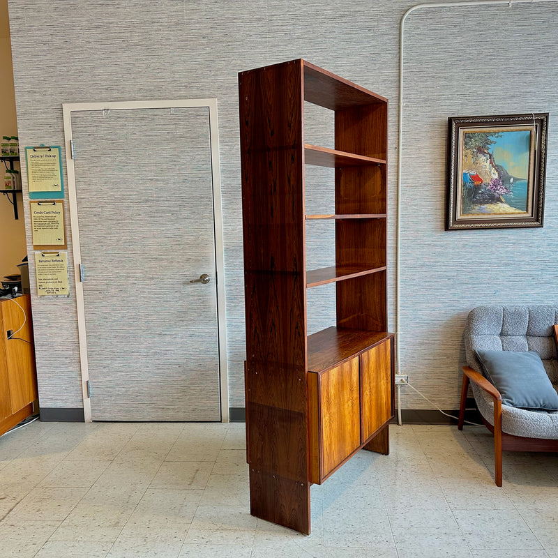 Danish Modern Freestanding Rosewood Wall Unit By HG Furniture With Tambour Doors