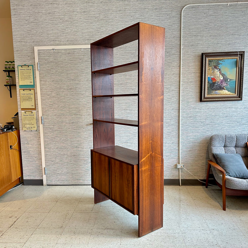 Danish Modern Freestanding Rosewood Wall Unit By HG Furniture With Tambour Doors