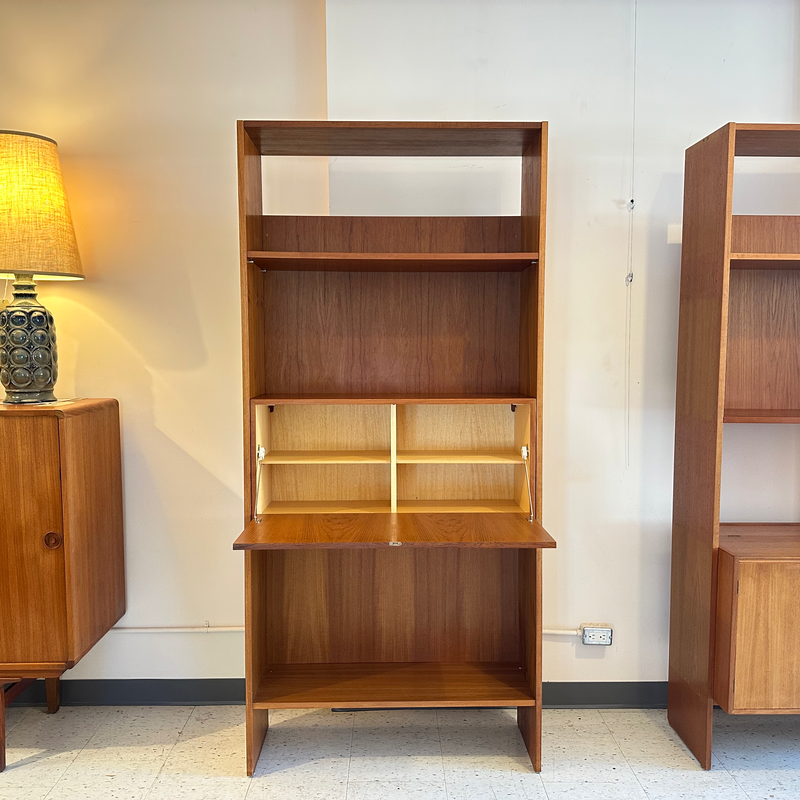 Danish Modern Freestanding Teak Wall Unit By Rud Thygesen & Johnny Sorensen