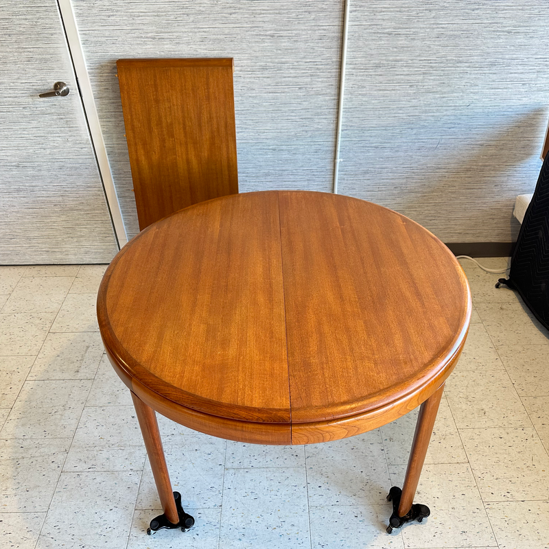 Danish Modern Round Extending Teak Dining Table by H W Klein for Bramin