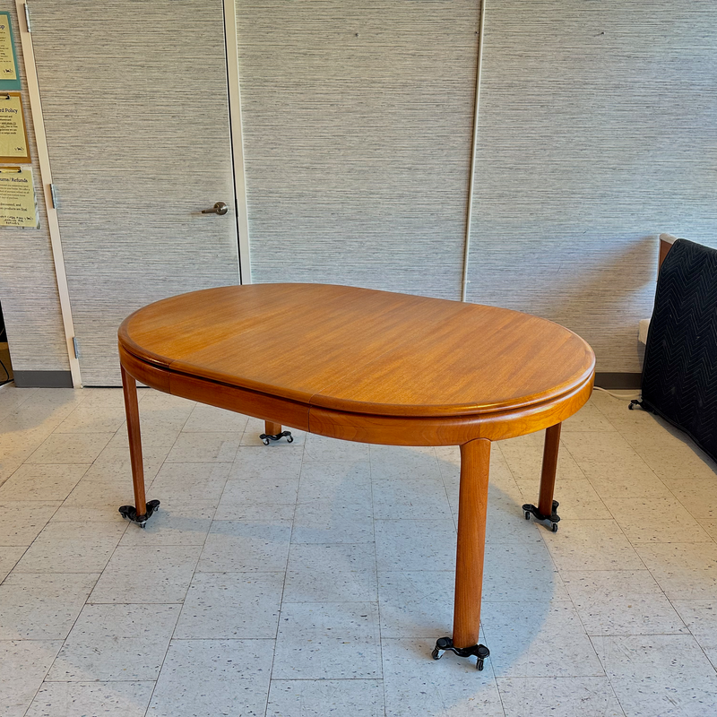 Danish Modern Round Extending Teak Dining Table by H W Klein for Bramin