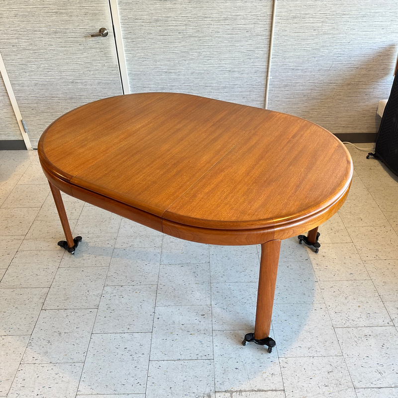 Danish Modern Round Extending Teak Dining Table by H W Klein for Bramin