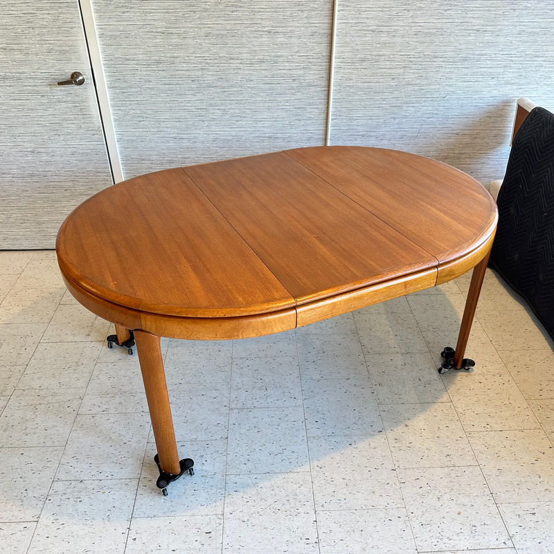Danish Modern Round Extending Teak Dining Table by H W Klein for Bramin