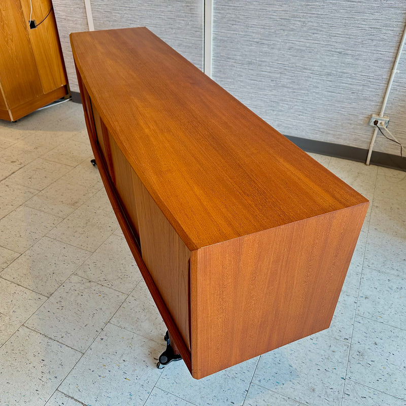 Danish Modern Teak Bow Front Sideboard by HP Hansen Mobelindustri