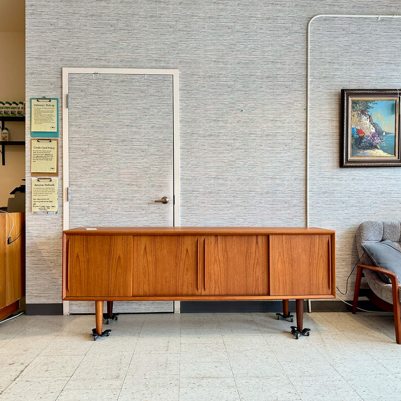 Danish Modern Teak Bow Front Sideboard by HP Hansen Mobelindustri