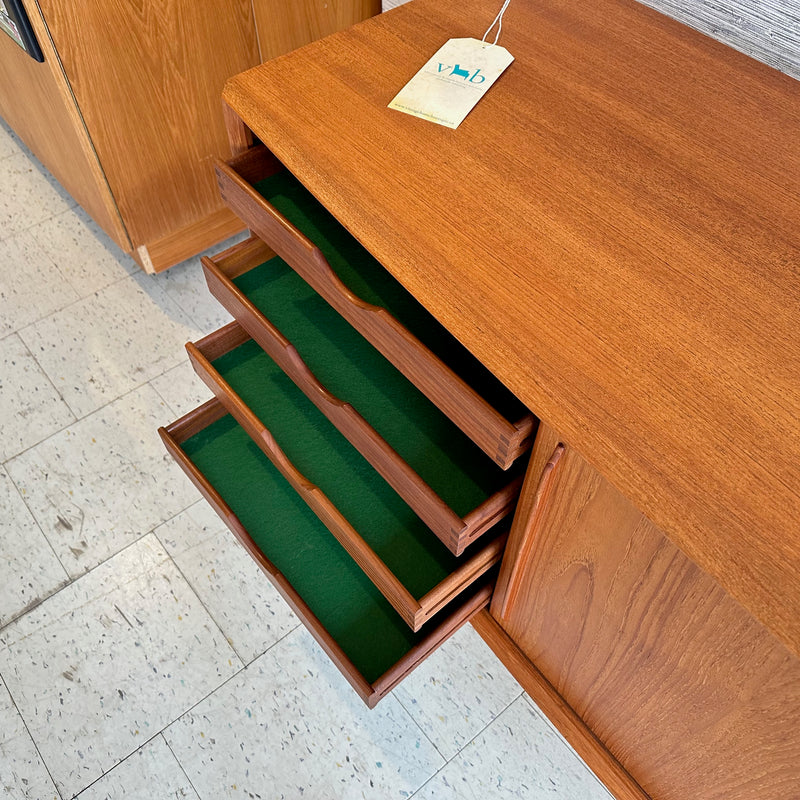 Danish Modern Teak Bow Front Sideboard by HP Hansen Mobelindustri