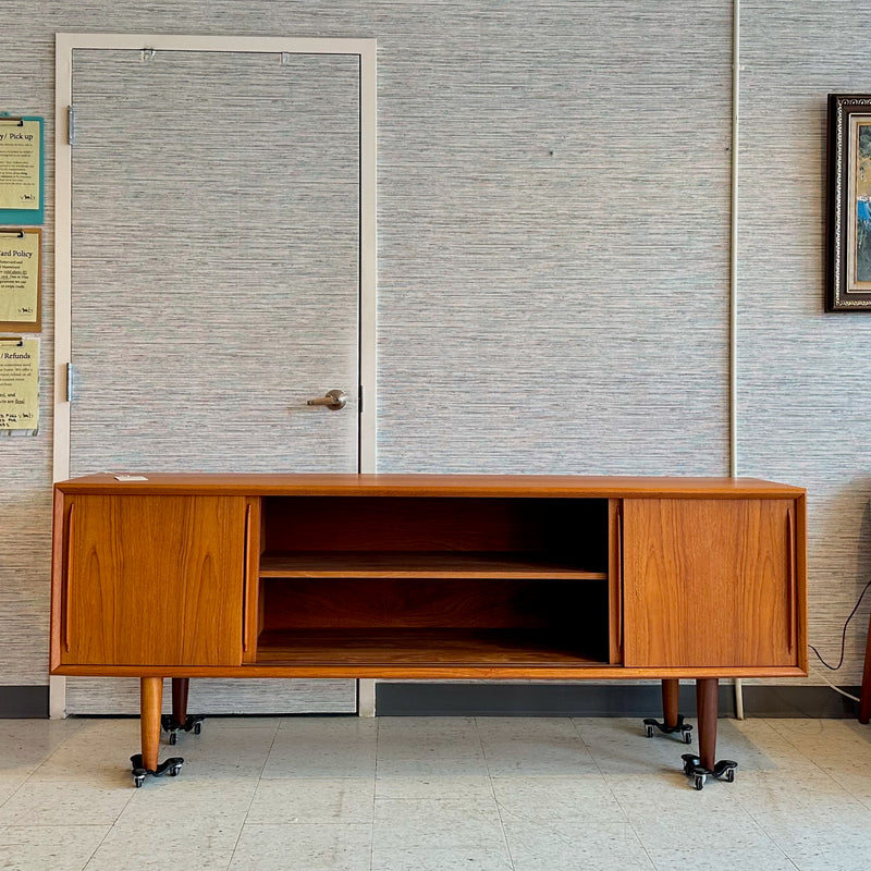 Danish Modern Teak Bow Front Sideboard by HP Hansen Mobelindustri