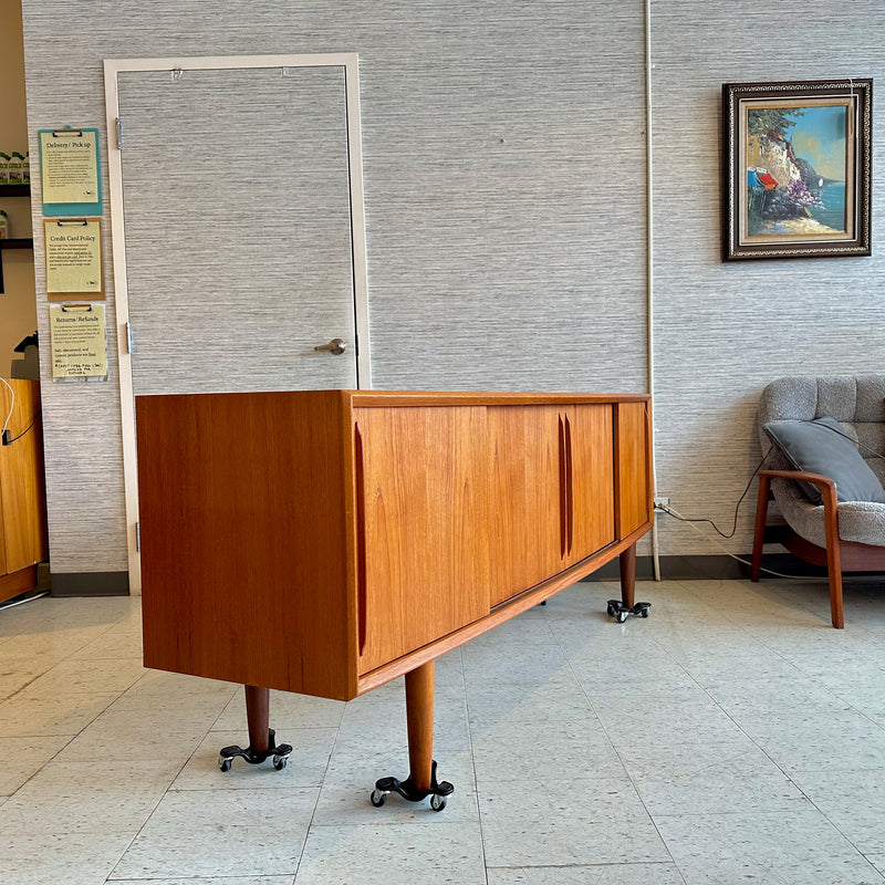 Danish Modern Teak Bow Front Sideboard by HP Hansen Mobelindustri