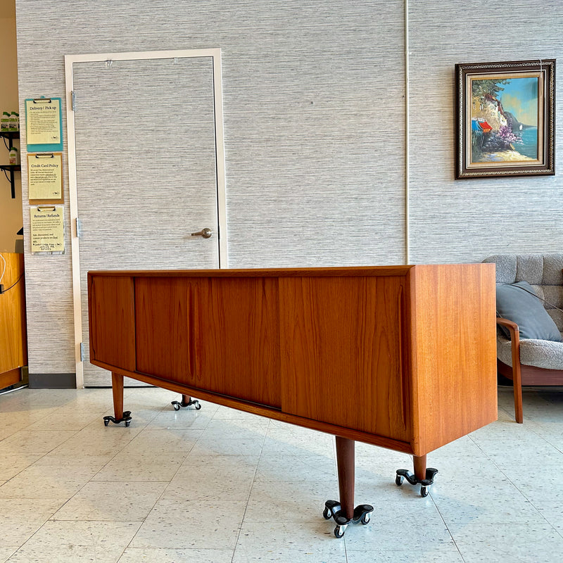 Danish Modern Teak Bow Front Sideboard by HP Hansen Mobelindustri