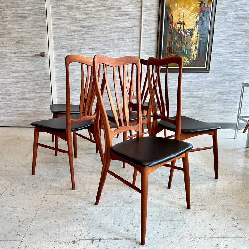 Danish Modern Teak Dining Chairs By Niels Koefoed Model Ingrid