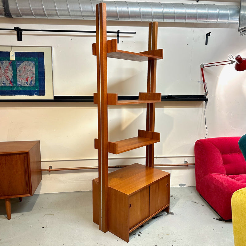 Danish Modern Teak Freestanding Wall Unit