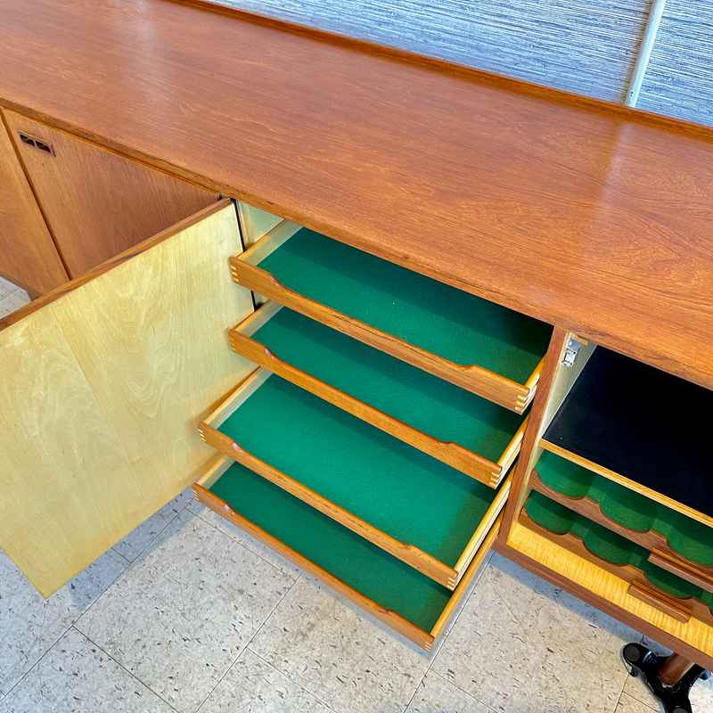 Danish Teak Sideboard by Christian Linneberg With Finished Back