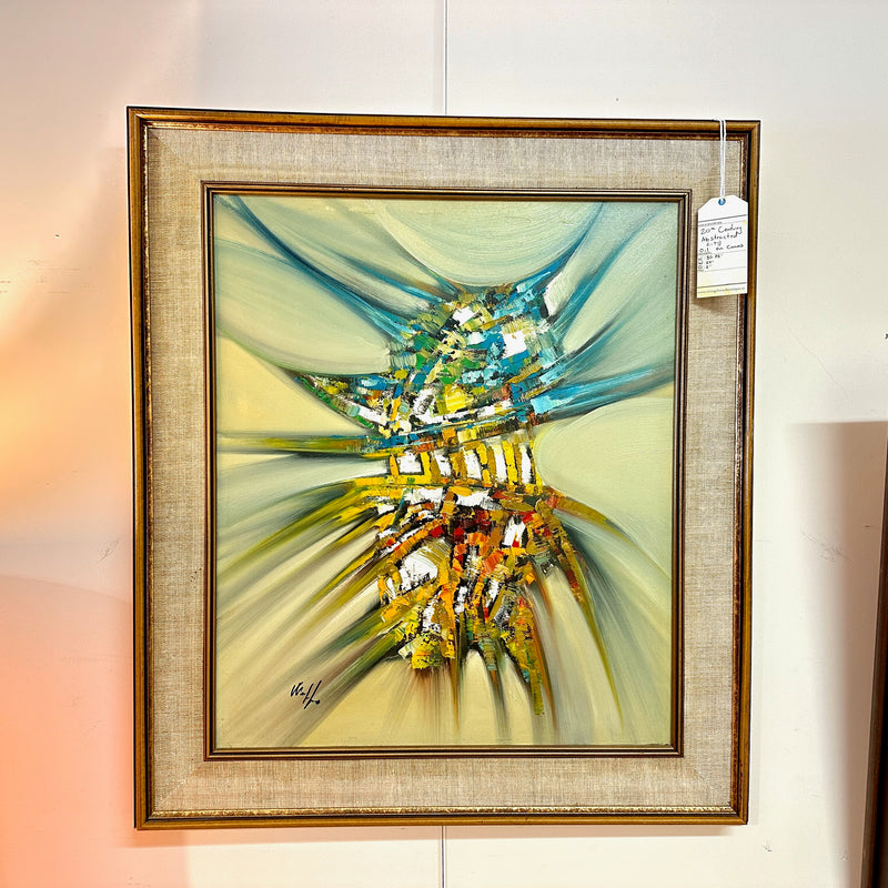 Framed Abstract Oil On Canvas Signed By Artist