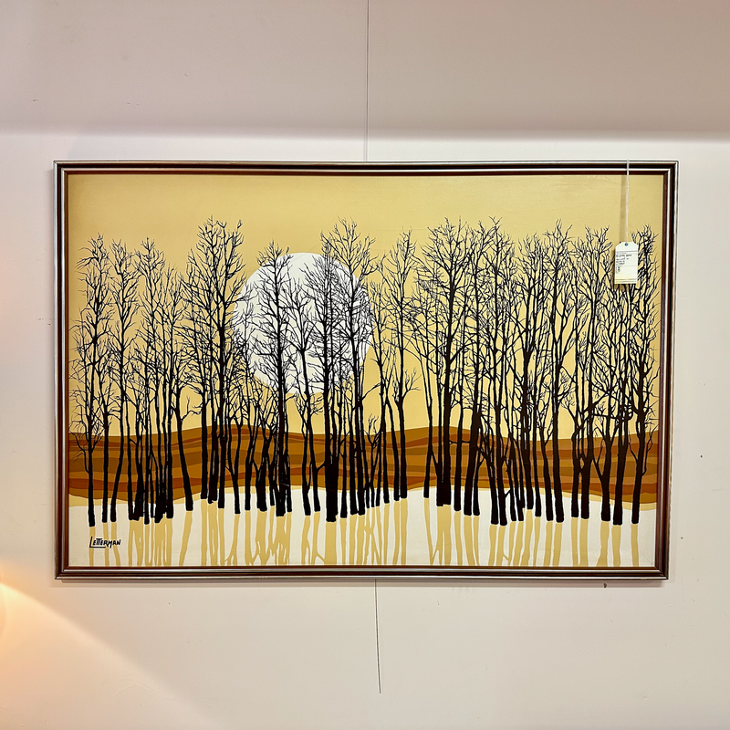 Large Mid-Century Oil Painting By Letterman