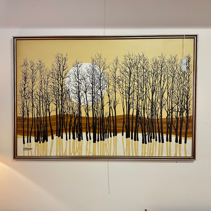 Large Mid-Century Oil Painting By Letterman