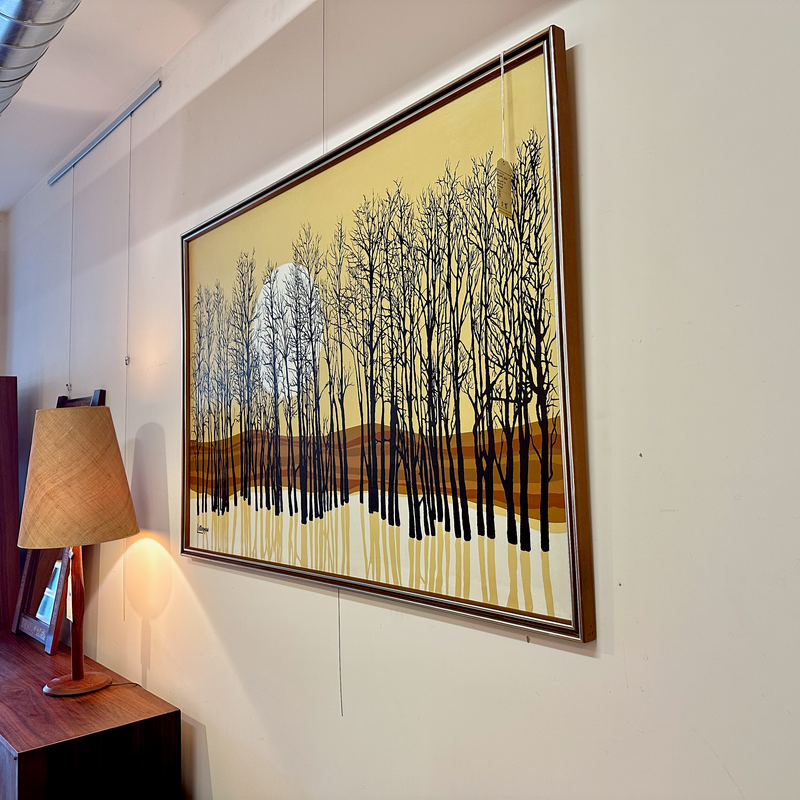 Large Mid-Century Oil Painting By Letterman