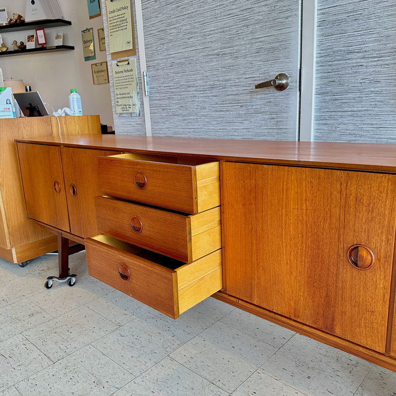 Long Low Profile Dutch Modern Teak Sideboard By William Watting