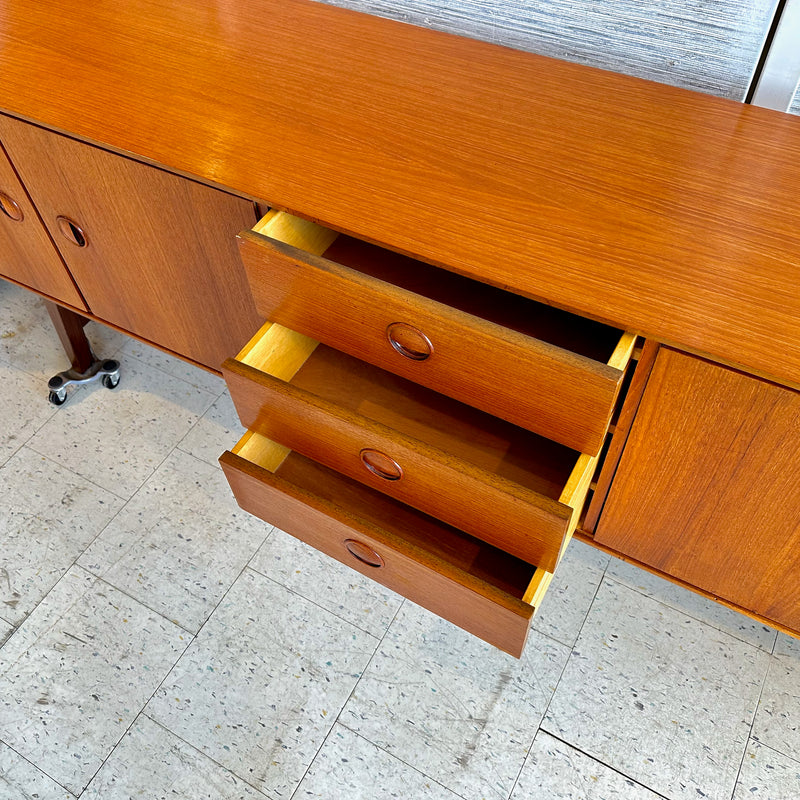 Long Low Profile Dutch Modern Teak Sideboard By William Watting