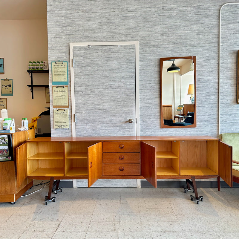 Long Low Profile Dutch Modern Teak Sideboard By William Watting