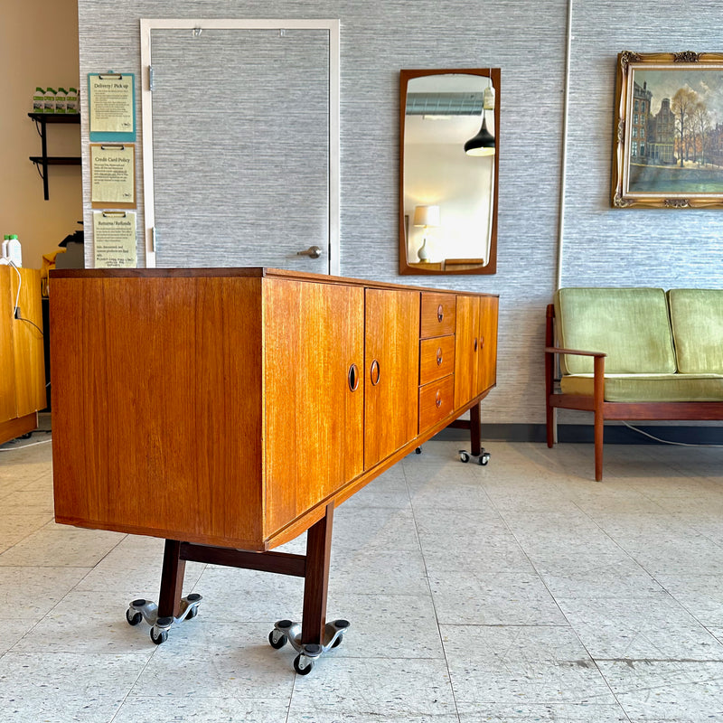 Long Low Profile Dutch Modern Teak Sideboard By William Watting