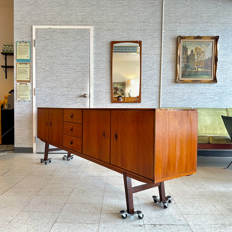 Long Low Profile Dutch Modern Teak Sideboard By William Watting