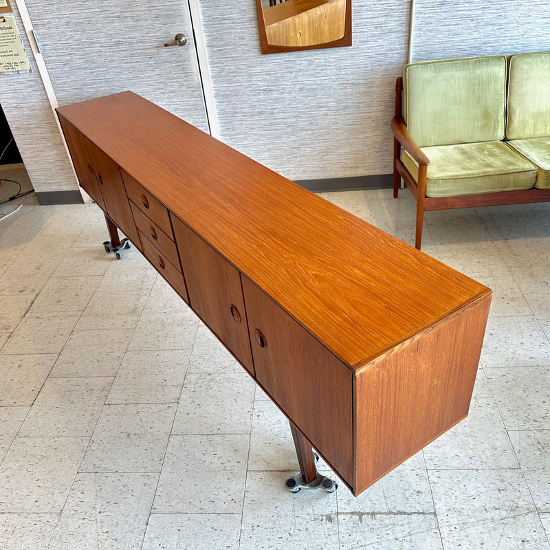 Long Low Profile Dutch Modern Teak Sideboard By William Watting