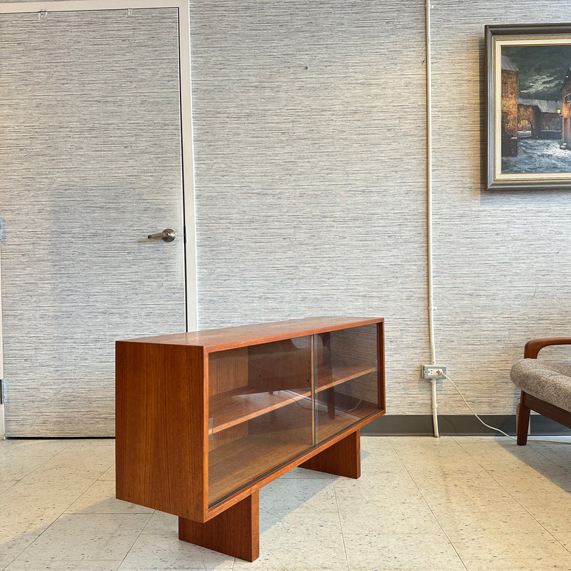 Low Narrow Mid-Century Modern TV Stand In Teak