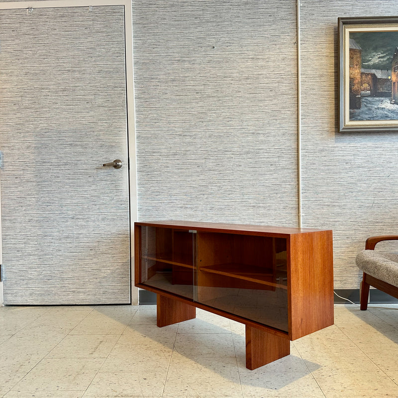 Low Narrow Mid-Century Modern TV Stand In Teak